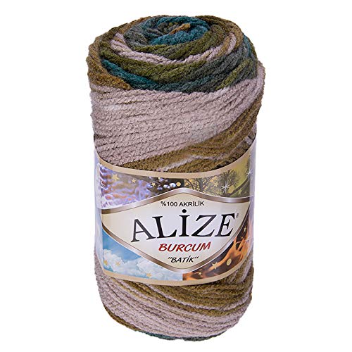 500g Strick-Garn ALIZE BURCUM Batik Strick-Wolle Handstrickgarn, Farbe wählbar, Farbe:4684 von ALIZE BURCUM