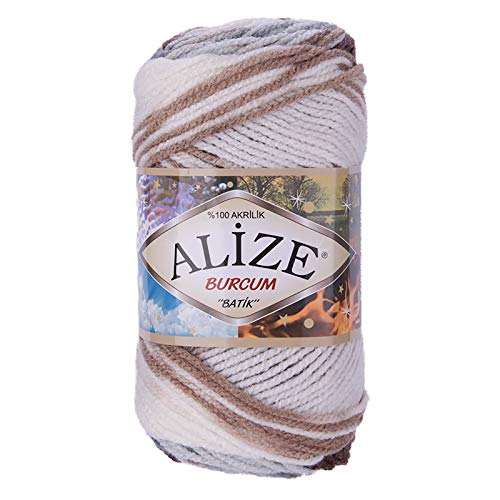 500g Strick-Garn ALIZE BURCUM Batik Strick-Wolle Handstrickgarn, Farbe wählbar, Farbe:5742 von ALIZE BURCUM