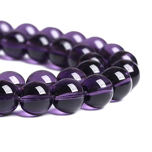 10 mm, 38 Stück, violette Amethystglas-Kristallperlen für Schmuckherstellung, Armband, Halskette von ALJXMNASFSS1