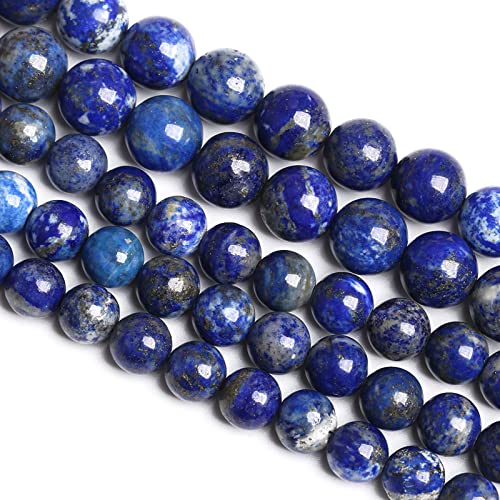 10 mm 36 Stück Naturstein-Perlen aus blauem Lapislazuli, Klasse A, für Schmuckherstellung, DIY-Armband, Kristall, 1 Strang von ALJXMNASFSS1