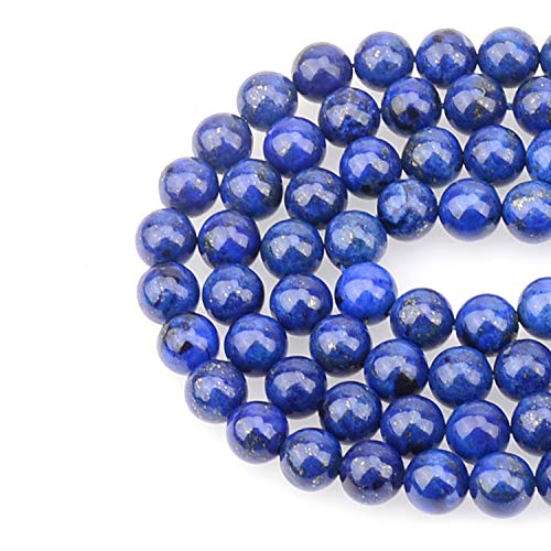 100 Stück 8 mm blaue Lapislazuli-Edelsteine runde lose Perlen zur Schmuckherstellung mit Kristall-Stretchschnur von ALJXMNASFSS1