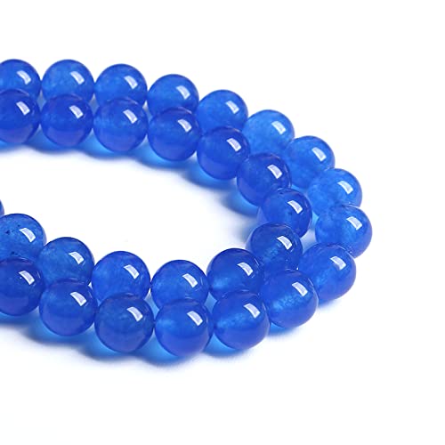 12 mm, 32 Stück, dunkelblauer Chalcedon, Naturstein, lose Perlen für Schmuckherstellung, DIY-Armbänder von ALJXMNASFSS1