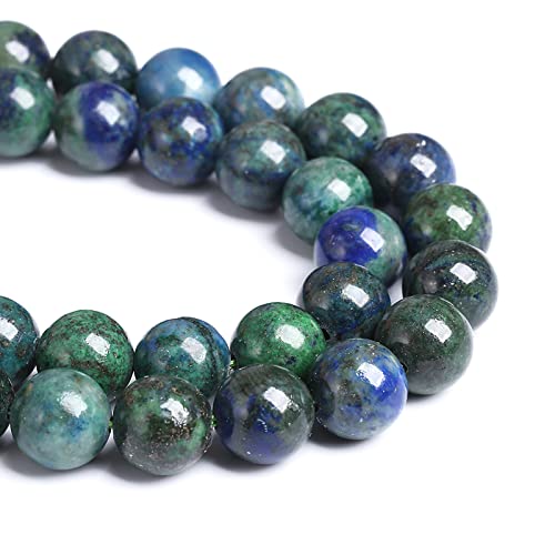 12 mm, 32 Stück Naturstein-Lapis-Chrysokoll-Perlen für Schmuckherstellung, DIY-Armbänder von ALJXMNASFSS1