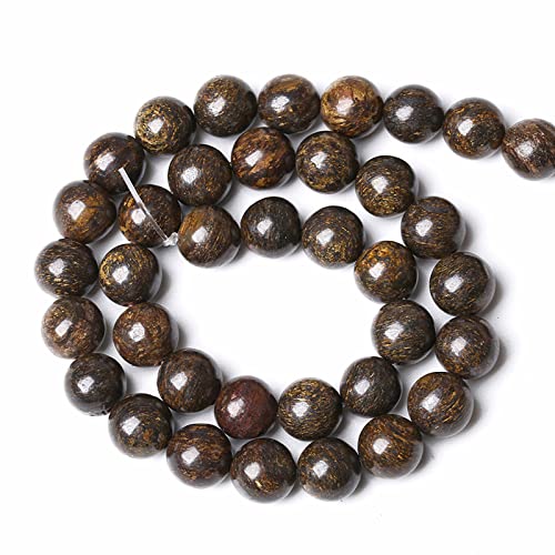 12 mm 30 Stück Naturstein-Bronzit-Edelstein-Abstandshalter lose Perlen für Schmuckherstellung, DIY, Armband, Halskette, 1 Strang von ALJXMNASFSS1