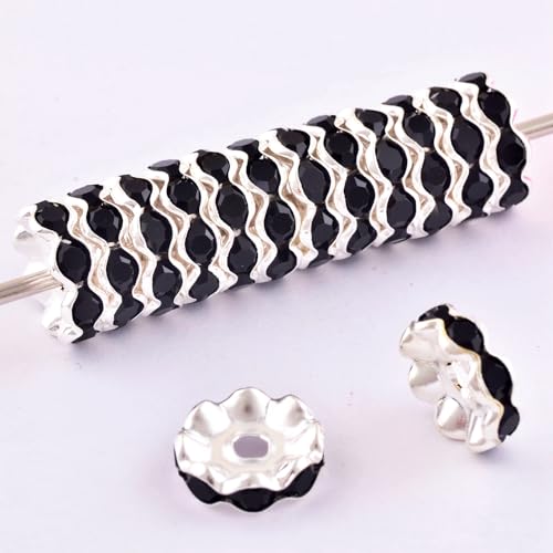 12 mm Strassperlen für Stiftherstellung, 100 Stück, schwarze Weltraumperlen für Stifte, Diamant-Kristallperlen für Perlenstifte, DIY, Armband, Schmuckherstellung, Bastelbedarf von ALJXMNASFSS1