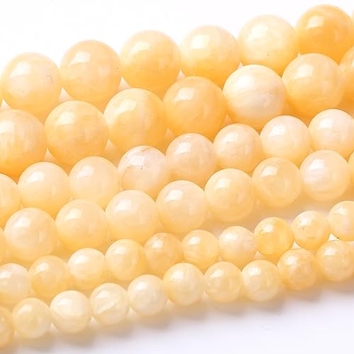 12 mm beige Jade runde lose Perlen natürliche Edelsteinperlen Kristall-Energiesteinperlen für Schmuckherstellung DIY Armband Halskette von ALJXMNASFSS1