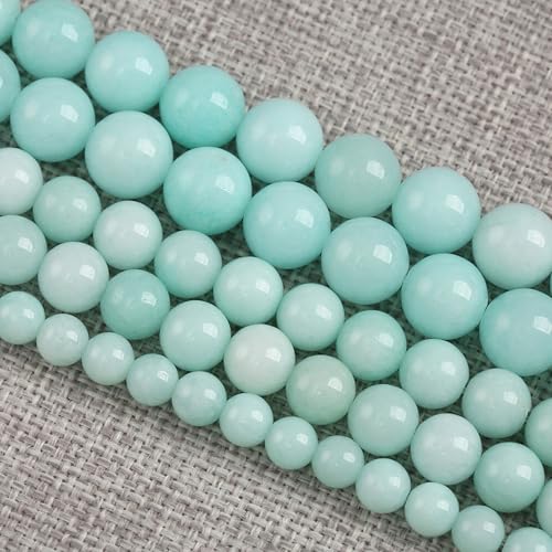 120 Stück 6 mm Naturstein Amazonit Chalcedon lose Perlen für Schmuckherstellung DIY Armband Halskette 2 Stränge von ALJXMNASFSS1