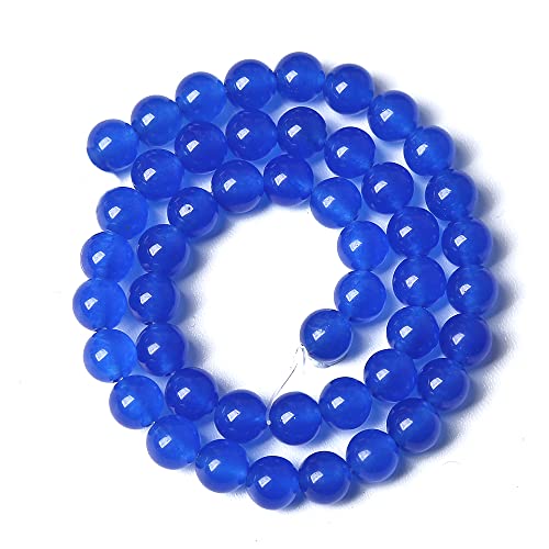 120 Stück 6 mm tiefblaue Chalcedon-Naturstein-Perlen für Schmuckherstellung, DIY-Armbänder von ALJXMNASFSS1