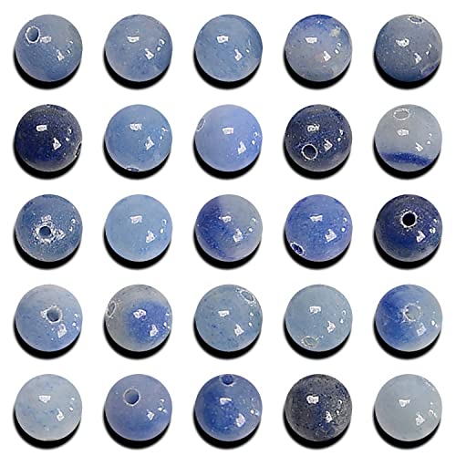 200 Stück 8 mm natürlicher blauer Aventurin-Edelstein, runde Abstandshalter, lose Perlen für Schmuckherstellung, mit Kristall-Stretchschnur (blauer Aventurin, 8 mm, 200 Perlen) von ALJXMNASFSS1