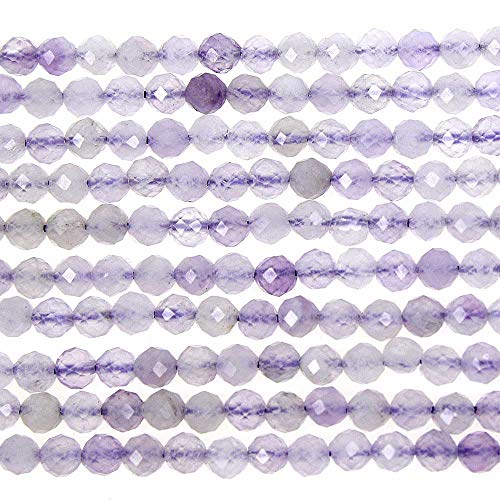 3 mm große, facettierte, natürliche Lavendel-Amethyst-Perlen, rund, lose Perlen für Schmuckherstellung, Armband, Halskette von ALJXMNASFSS1