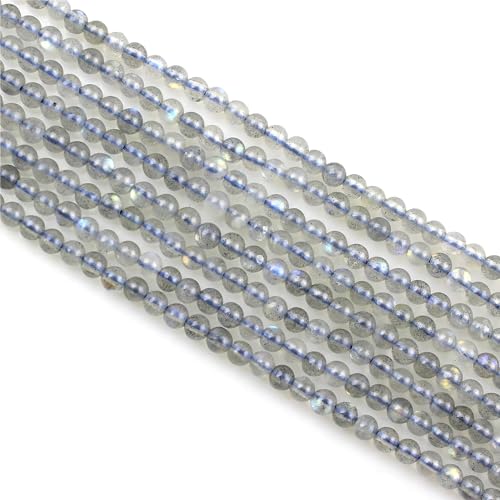 320 Stück natürliche kleine Steinperlen, 2 mm, Labradorit, rund, glatt, lose Edelsteinperlen für Schmuckherstellung, Armbänder, Ohrringe, Halsketten, Zubehör von ALJXMNASFSS1