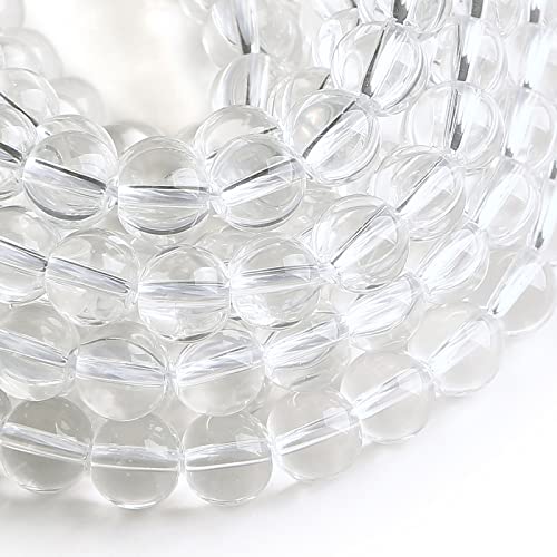 36 Stück 10mm Transparent Quarz Edelstein Perlen für Schmuckherstellung Abstandsperlen Glasschnur Elastisch Schmuckperlen von ALJXMNASFSS1