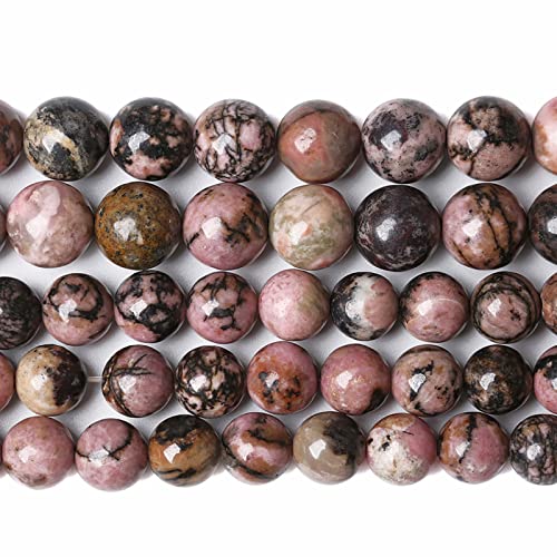 4 mm, 86 Stück Natursteinperlen mit schwarzen Streifen, Rhodochrosit, Edelsteinperlen für Schmuckherstellung, DIY, Armband, Halskette, Halbedelkristall-Perlen von ALJXMNASFSS1