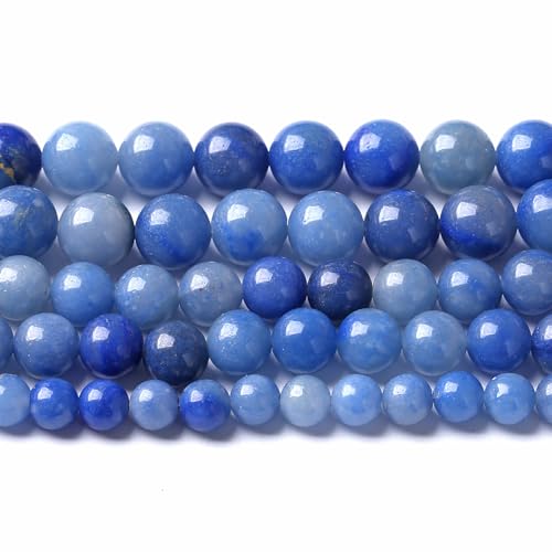 4 mm, 86 blaue Aventurin-Perlen für Schmuckherstellung, Armband, Naturstein, Abstandshalter, lose Perlen von ALJXMNASFSS1