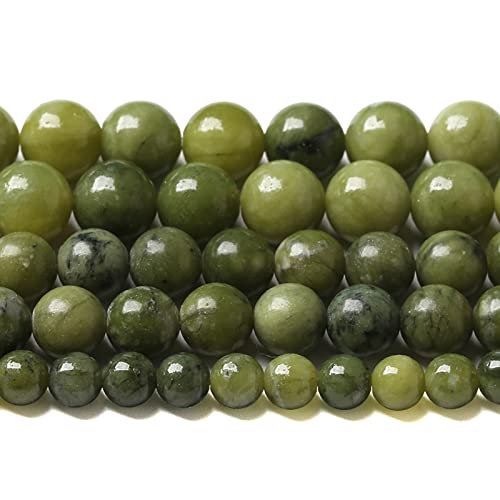 4 mm, 88 Stück Naturstein-Perlen aus chinesischer grüner Jade, lose Perlen für Schmuckherstellung, DIY, Armband, Halskette, 1 Strang von ALJXMNASFSS1