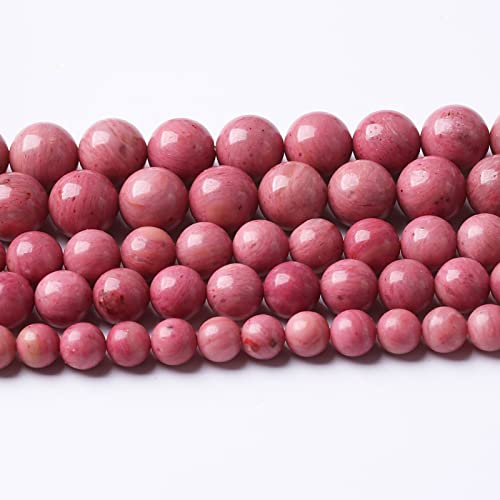 4 mm, 90 Stück, 7 A, Premium-Edelstein-Rhodochrosit-Perlen, Naturstein, runde lose Perlen für Schmuckherstellung, DIY-Armbänder (Rhodochrosit, 4 mm) von ALJXMNASFSS1