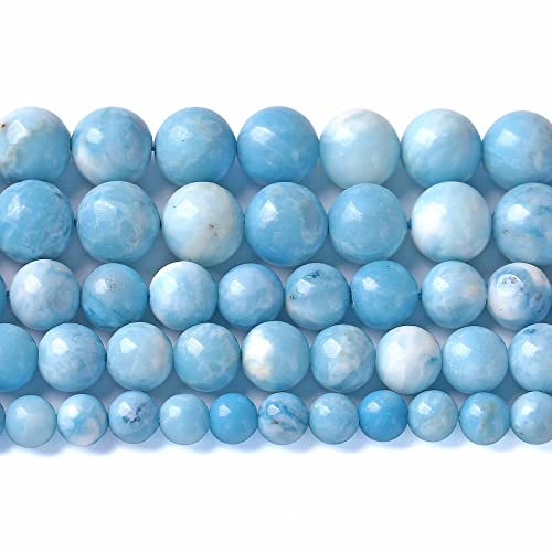 6 mm, 60 Stück natürliche blaue Larimar-Edelstein-Kristallperlen für Schmuckherstellung, DIY-Armbänder von ALJXMNASFSS1