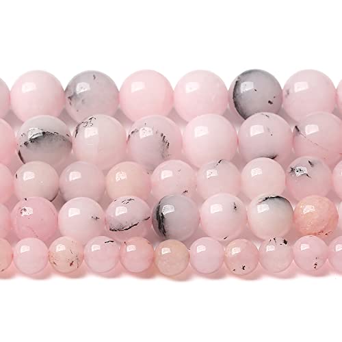 6 mm 60 Stück Naturstein-Perlen aus rosa Opal, Jade, Chalcedon, für Schmuckherstellung, DIY-Armband, 1 Strang von ALJXMNASFSS1