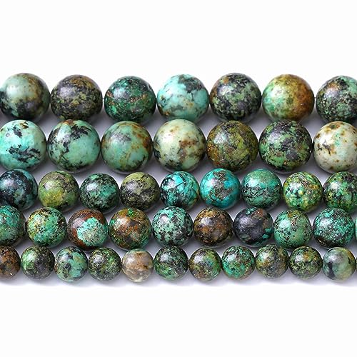 6 mm 60 Stück Naturstein grün afrikanischer Türkis Abstandshalter lose Perlen für Schmuckherstellung DIY Armband Halskette von ALJXMNASFSS1