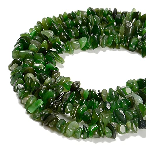 7–8 mm natürliche grüne Kanada-Jade-Edelstein-Perlen, Heilkristalle, Taillenarmbänder, Halsketten-Set, unregelmäßige Steine, DIY, Basteln, Design, Schmuckherstellung von ALJXMNASFSS1