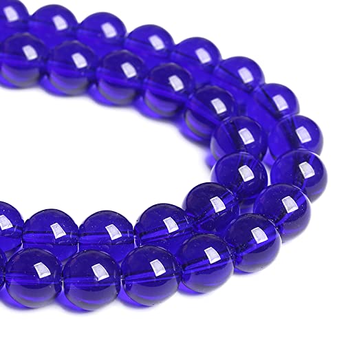 8 mm, 46 Stück, blaue Glasperlen, lose Abstandshalter, Kristallperlen für Schmuckherstellung, DIY-Armbänder von ALJXMNASFSS1