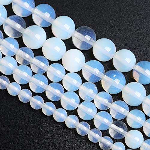 8 mm, 46 Stück Natursteine, weißer Opal, Quarz, lose Kristallperlen für Schmuckherstellung, DIY-Armband, 1 Strang von ALJXMNASFSS1