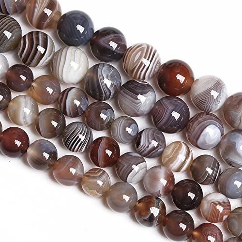 8 mm, 46 Stück natürliche Edelsteine, Botswana, Sardonyx, Achat, Perlen für Schmuckherstellung, DIY-Armbänder von ALJXMNASFSS1