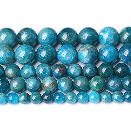 90 Stück 4 mm AAA natürliche blaue Apatit-Steinperlen, Edelstein, rund, lose Abstandshalter, Perlen für Schmuckherstellung, DIY, Armband, Halskette, 38,1 cm von ALJXMNASFSS1