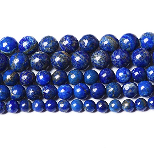 AAA+ Natürliche Lapislazuli-Edelsteinperlen, 10 mm, rund, lose Steinperlen für Schmuckherstellung, Armbänder, Halsketten, Ohrringe, 37 Stück von ALJXMNASFSS1