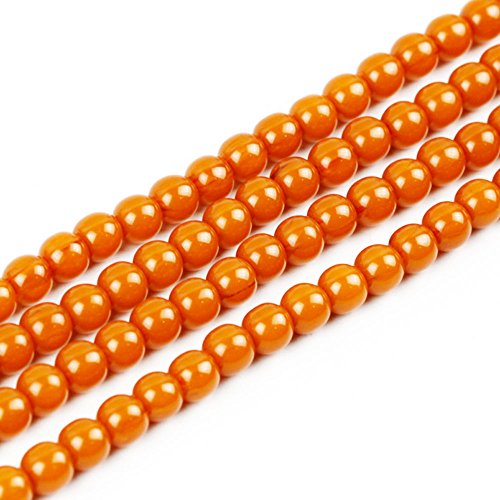 Best Sellers Natürliche Perlen, oranges Harz, Bienenwachs, runde lose Perlen für Schmuckherstellung, DIY, Armband, Halskette (8 mm) von ALJXMNASFSS1