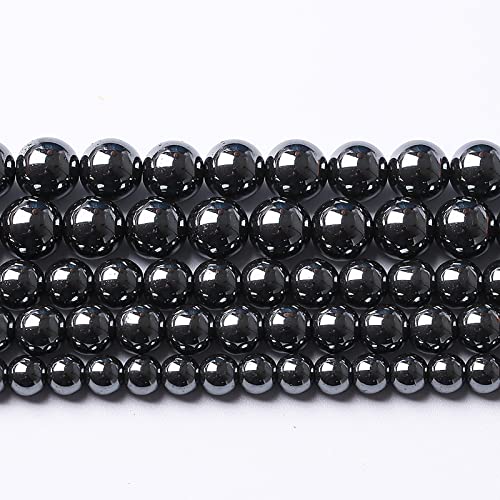 Häma-Perlen, 10 mm, AAA, schwarz, Naturstein, Edelstein, rund, lose Perlen für Schmuckherstellung, Armbänder, Halsketten, Ohrringe, 38 Stück von ALJXMNASFSS1