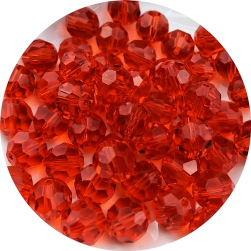 Kristallglasperlen, 3 mm, rund, facettiert, Abstandshalter für Schmuckherstellung, Armband, Ohrringe, Halsketten, Bastelbedarf (rot), 500 Stück von ALJXMNASFSS1