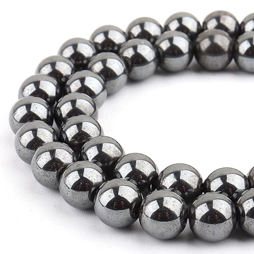 Natürliche Häma-Perlen zur Schmuckherstellung, Edelsteinperlen, Steinperlen für Armbänder, 8 mm Kristallperlen, runde Perlen zum Basteln (45–48 Stück, 8 mm, Häma) von ALJXMNASFSS1