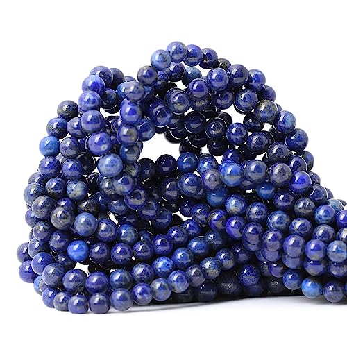 Natürliche Lapislazuli-Edelsteine, rund, lose Perlen für Schmuckherstellung, DIY, 1 Strang, 38,1 cm, 60 Stück von ALJXMNASFSS1