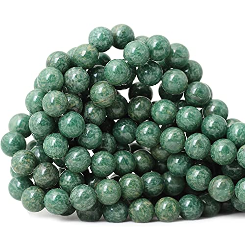 Natürliche afrikanische Jade-Edelsteine, rund, lose Perlen für Schmuckherstellung, DIY, 1 Strang, 38,1 cm, 35 Stück von ALJXMNASFSS1