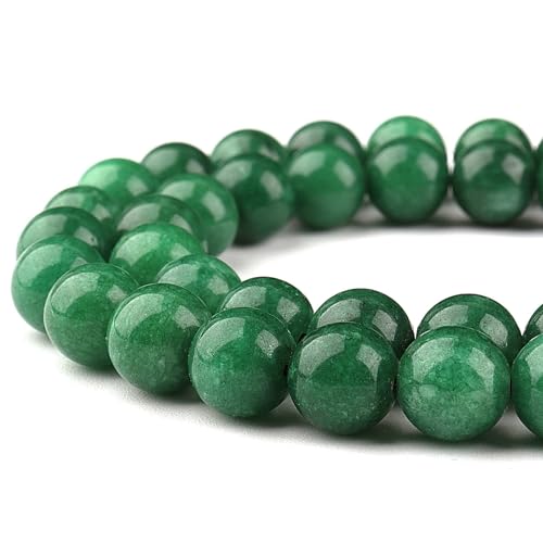 Natürliche afrikanische grüne Jadeperlen zur Schmuckherstellung – Steinperlen für Armbänder, 6 mm Kristallperlen, runde lose Perlen (59–62 Stück, 6 mm, afrikanische grüne Jade) von ALJXMNASFSS1