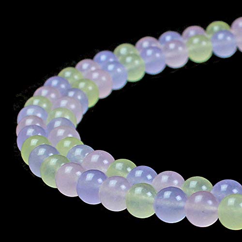 Natürlicher dreifarbiger Chalcedon, rund, lose Perlen für Schmuckherstellung, DIY, Armband, Halskette, 6 mm von ALJXMNASFSS1