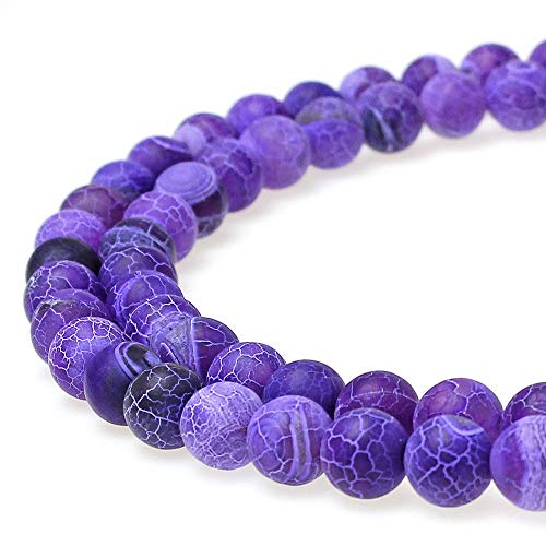 Natur-Achat-Perlen, rund, für Schmuckherstellung, DIY-Armbänder, Halsketten, 38,1 cm, 12 mm, Violett von ALJXMNASFSS1