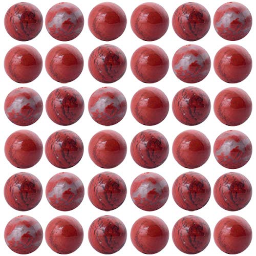 Natursteinperlen, rund, roter Jaspis, 8 mm, echter Jaspis, lose Edelstein-Perlen, Lochgröße 1 mm, glatte Perlen für Armbänder, Halsketten, Ohrringe, Schmuckherstellung, 100 Stück (roter Jaspis) von ALJXMNASFSS1