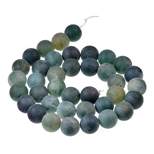 Runde Abstandshalter-Perlen aus natürlichem mattem Edelstein, 8 mm, Moosachat von ALJXMNASFSS1