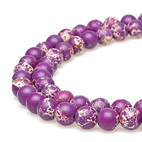 Runde Steinperlen, synthetische, violette, türkisfarbene lose Perlen werden im Schmuckdesign verwendet, um Armbänder und Halsketten herzustellen (6 mm) von ALJXMNASFSS1