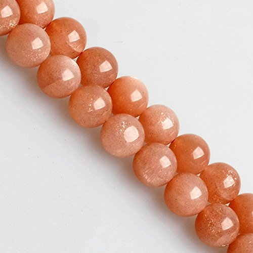 Runde lose Perlen aus natürlichem orangefarbenem Mondstein für Schmuckherstellung, Armband, Halskette (4 mm) von ALJXMNASFSS1