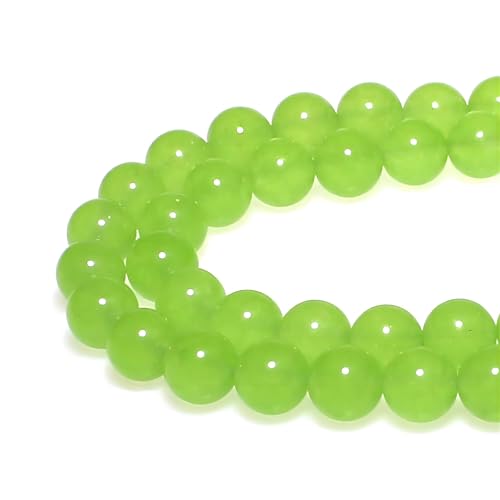 Steinperlen, 6 mm, 60 Stück, rund, Fruchtgrün, Jade, lose Edelstein-Perlen für Schmuckherstellung, Armband, Halskette, Ohrringe, Anhänger von ALJXMNASFSS1