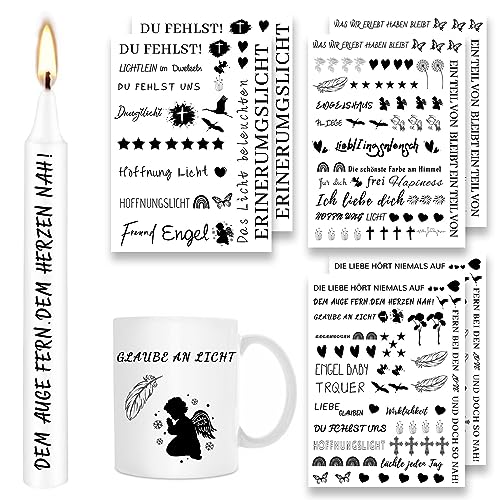 ALLAVA 6 Stück Kerzentattoos (200+ Muster), Wasserschiebefolie kerzen, Kerzensticker Kerzenfolie für Kerze Tasse DIY Geschenk, Kerzen Dekorieren, Kerzensprüche (Stil B) von ALLAVA