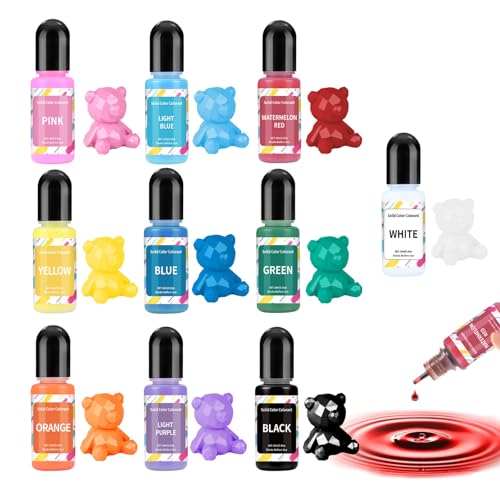 ALLAVA Kerzenwachs Farbe, 10 Farben Kerzenfarbe, Kerzenwachs zum Gießen, Kerzen Farbe für Sojawachs, Bienenwachs, Paraffinwachs, Gelwachs, je 10 ml von ALLAVA