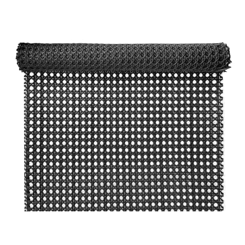 ALLINKIT 40x 100CM Schwarz Wiener Geflecht, Wasserdicht Kunststoff PE Rattan Gurtband,Schimmelfest Handgemachtes Rattan Möbeldekoration, DIY Wabengeflecht Stuhlflechtrohr, Cane Webbing Rattan Roll von ALLINKIT