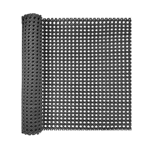 ALLINKIT 40x 200CM Schwarz Wiener Geflecht, Wasserdicht Kunststoff PE Rattan Gurtband, Schimmelfest Handgemachtes Rattan Möbeldekoration, DIY Wabengeflecht Stuhlflechtrohr, Cane Webbing Rattan Roll von ALLINKIT