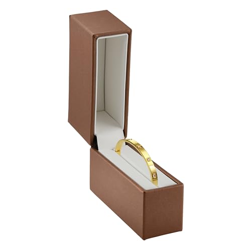 ALLURE BOX & DISPLAY COMPANY Allure – Leder-Schmuckschatulle – elegante Geschenkbox mit Lederinnenseite – Opulente Kollektion – stehende Armreif-Box – Bronze von ALLURE BOX & DISPLAY COMPANY