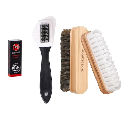 ALLWYOU Wildlederbürste für Schuhe 4er Set Schuhbürste Weich Wildledwer Raulederbürste Schuhbürsten mit Radiergummi für Rauleder Wildleder Bürste Nubukleder Bürste für Nubuk Wildleder und Velour von ALLWYOU