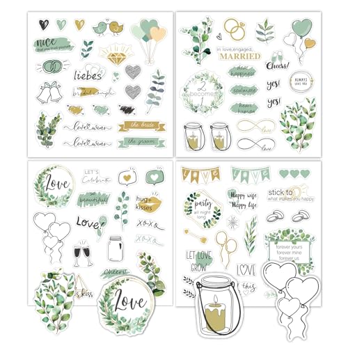 Sticker Hochzeit Gästebuch (290+ Stickers) Aufkleber Hochzeit Personalisiert Hochzeitssticker Aufkleber Hochzeit Gästebuch Wird zum Dekorieren von Fotoalben Sammelalben Gästebüchern Wedding Guest Book von ALLWYOU